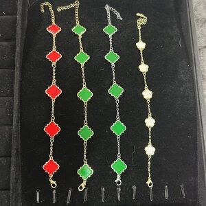 Qty-1 Simple Classic Four Leaf Bracelet European And American Bracelet